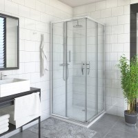 Roltechnik PXS2L+PXS2P 90x90 cm szögletes zuhanykabin 2 tolóajtóval, átlátszó üveg, brillant profil
