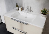 Tboss Noto 90 fali alsó fürdőszobabútor 2 fiókkal, kerámia mosdóval, 3 féle fogantyúval, 19 színben 