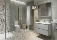 Cersanit Moduo Slim 60 cm fürdőszobabútor + kerámia mosdó szett, fényes szürke színben