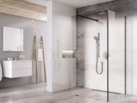 Ravak Walk-In Corner zuhanyfal 110x80 cm, fekete profillal