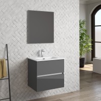 Coycama Dorian 60 cm alsó fürdőszobabútor, Onix New porcelán mosdóval