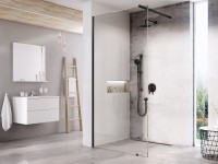 Ravak Walk-In Wall zuhanyfal fekete profillal