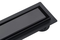 Roltechnik Rozsdamentes 90 cm zuhanyfolyóka látszó vagy burkolható fedlappal FEKETE színben 