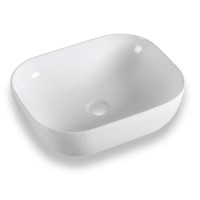 Coycama Uno fényes fehér, pultra tehető, kerámia mosdó 50x40 cm