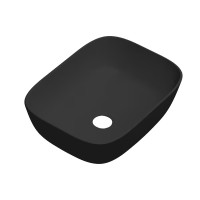 Coycama Due matt fekete, pultra tehető, kerámia mosdó 46x33 cm