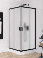 New Trendy Suvia Black 90x90 cm szögletes zuhanykabin, szatén - intim üveggel, Active bevonattal, fe
