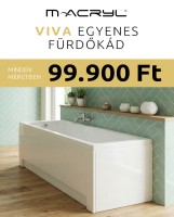 M-Acryl Viva 170x75 cm egyenes akril kád + vízszintező kádláb 