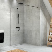 Roltechnik New Trendy Velio Black Walk In zuhanyfal 120x200 cm