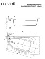 Cersanit Joanna aszimmetrikus akril kád 160x95 cm jobbos kivitelben KÉSZLETSÖPRÉS